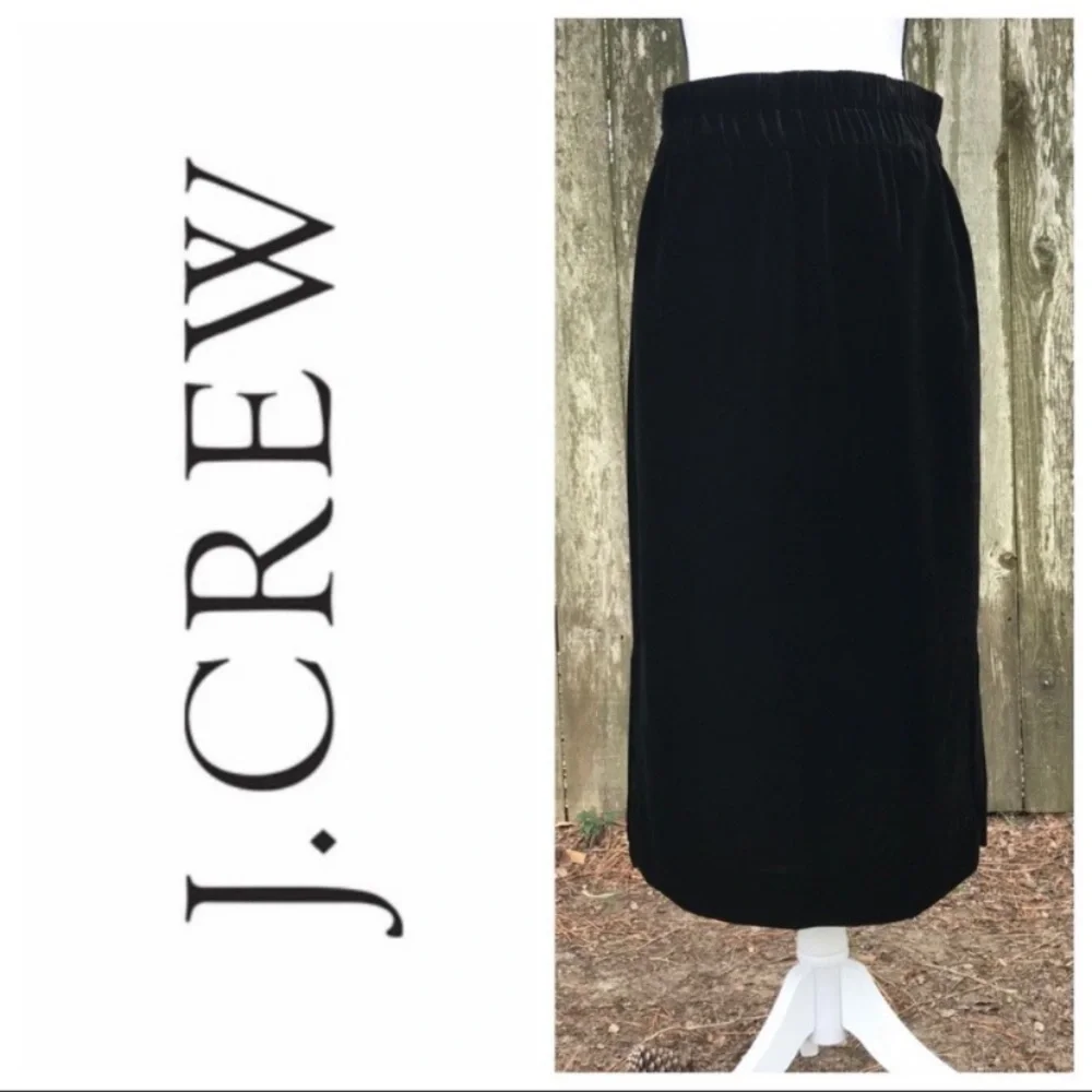 J Crew Black Velour Skirt Size Small